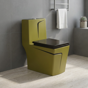 WC monobloc moderne en céramique à siphon, à poser au sol, couleur rustique, pour salle de bain - Product Image 1