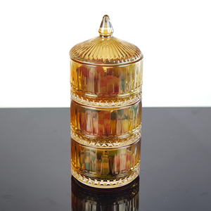 Pot <span class=keywords><strong>à</strong></span> bonbons en <span class=keywords><strong>verre</strong></span> vintage <span class=keywords><strong>à</strong></span> 3 couches en cristal <span class=keywords><strong>de</strong></span> luxe <span class=keywords><strong>boîte</strong></span> <span class=keywords><strong>de</strong></span> <span class=keywords><strong>rangement</strong></span> <span class=keywords><strong>de</strong></span> cuisine minimaliste au design diamant moderne grande capacité <span class=keywords><strong>pour</strong></span> les mariages - Product Image 4