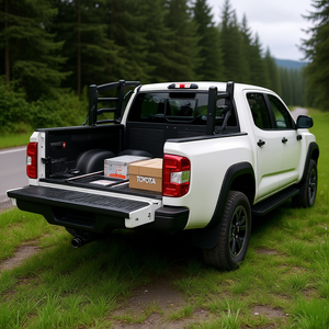 Vevor Aluminum <b>Truck</b> Bed Extender 51.6-64 Inch Adjustable For Tacoma Gladiator <b>Cargo</b> Control - Product Image 2