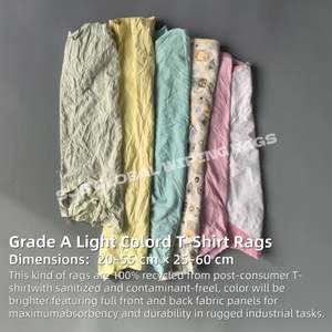Trapos Industriales Grises 100% Algodón, Camisetas de Algodón Suaves y Claras, sin Pelusa, para Limpieza - Product Image 2
