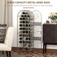 Porte-bouteilles à vin KEYI de luxe personnalisé avec serrure, étagère de présentation sur pied et grand porte-bouteilles à vin pour le salon
