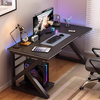 Bureau d'ordinateur en métal Bureau de jeu à domicile avec surface d'écriture en panneau de particules au design épaissi pour le bureau et la chambre à coucher