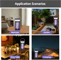 Lampe Solaire Anti-Moustiques Modèle EM02 Étanche Piège Électrique Extérieur à Choc DC 1300V pour Cour Jardin et Usage Domestique