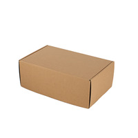 Boîte d'expédition pliante en carton ondulé en papier kraft personnalisé, intérieur noir avec impression de logo