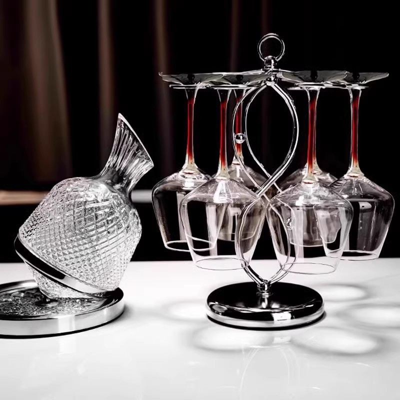 Red rod wine glass decanter beauty rack