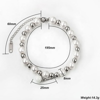 Promo Bracelet de perles Marlary fait à la main réglable en acier inoxydable boule charme cadeau hommes Bracelet de nacre