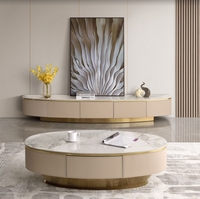 Table basse convertible moderne avec structure en bois massif et plateau en pierre, couleur et logo personnalisables, meubles de salon