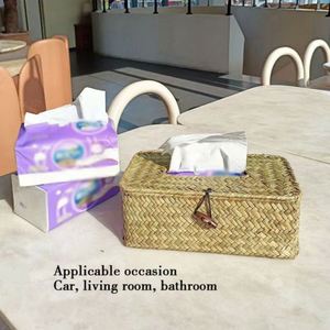 OEM ODM panier d'algues carré tissé à la main boîtes à mouchoirs pour bureaux hôtels panier d'algues carré personnalisable pour pratique - Product Image 3