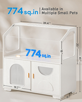 Enclos pour hamster de style BucatstateFurniture avec rangement, petite cage pour animaux de compagnie avec armoire de rangement