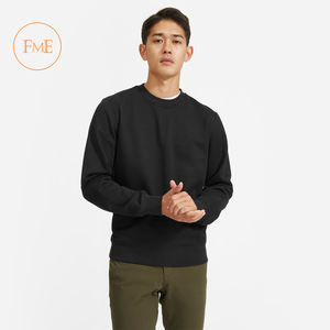 Sudadera de manga larga para hombre hecha a medida OEM algodón poliéster liso cuello redondo talla grande característica diseño caliente tela de rizo sólida - Product Image 3