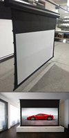Tamaño personalizado 72 "92" 80 "84" 10 "pulgadas Pantalla de proyección eléctrica de montaje en pared Tela gris blanca para proyectores 1080P
