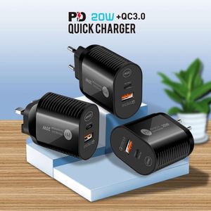High Quality 20W PD & QC3.0 Dual Port Quick Charger Type-C Wall Fast Charger <b>Adapter</b> for iphone Samsung - Product Image 3