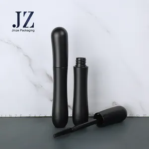 Jinze 圆形定制设计哑光黑色睫毛管容器与硅胶刷 15毫升