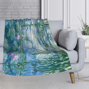 Couverture en flanelle douce et durable imprimée - Nénuphars de Claude Monet pour <span class=keywords><strong>canapé</strong></span>, lit ou chambre - Cadeau artistique - Product Image 4