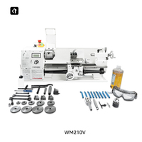 Tour horizontal miniature WM210VL de haute qualité, alésage 38 mm, moteur sans balais 900 W, 220 V, avec protection contre les coupures de courant, usage léger