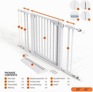 Yüksek mukavemetli çelik merdiven kapı ayarlanabilir bebek emniyet kapısı çocuklar ve evcil köpek ve kedi çit tuvalet kullanımı için güvenliği korumak - Product Image 3