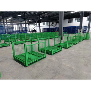 Cage de stockage détachable de conteneur de grillage en métal de stockage pliable enduit de poudre personnalisable pour le stockage de pièces - Product Image 5