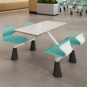 <b>Dining</b> Hall <b>Table</b> and Chair Service Area Fast Food Restaurant Staff Cafeteria Granite Slab Four-person Connected <b>Table</b> and Chair - Product Image 3