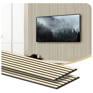 装饰木毡隔音板3D隔音板白橡木贴面中密度纤维板木条隔音板