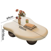 Table basse italienne moderne minimaliste de luxe créative en bois d'ingénierie de forme irrégulière, écologique, pour salons et appartements