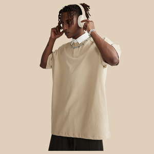 Camiseta QUATU para Hombre, Estilo Urbano, Cuello Polo, Manga Raglán, de Alta Calidad, Color Liso para Impresión - Product Image 1