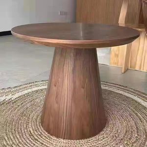 Mesa Consola Redonda de Madera Maciza de 60 cm de Diámetro, Diseño Estable para Balcón o Sala de Estar - Product Image 1