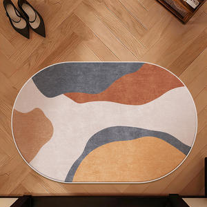 Abstract Oval Door <b>Mat</b> Imitation Cashmere Non Slip Entryway Rug Home Bathroom Bedroom <b>Floor</b> <b>Mat</b> <b>Soft</b> Absorbent Indoor Use - Product Image 5