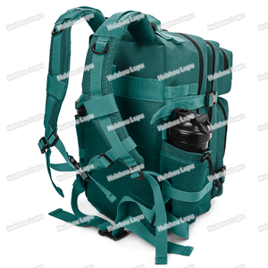 Custom Logo Waterproof Travel Fitness Sports Dark Green 45L Tactical Gym Meal Prep Management <strong>Backpack</strong> w Side Pocket - Product Image 3