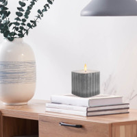 Mini Lampe LED en Ciment Effet Flamme, Petite Décoration, Lampe Décorative Sans Flamme pour Table, Chevet et Table de Café