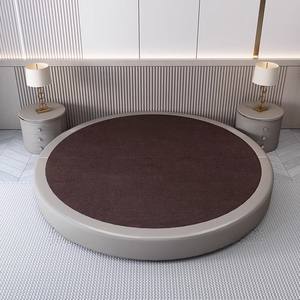 Cama Moderna King-Size con Plataforma, Cama Redonda y <span class=keywords><strong>Grande</strong></span> <span class=keywords><strong>de</strong></span> Cuero para Dormitorio, Muebles para el Hogar - Product Image 1