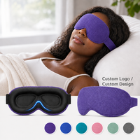Masque de sommeil 3D personnalisé avec logo, bloquant la lumière à 100 %, pour dormir sur le côté