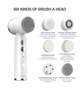 Cepillo exfoliante <span class=keywords><strong>facial</strong></span> con pantalla LCD eléctrica, masajeador <span class=keywords><strong>facial</strong></span> de silicona, dispositivo de belleza para limpieza de la piel para rejuvenecimiento, eliminación de pigmentos, Reino Unido - Product Image 5