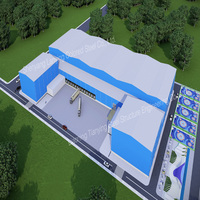 Nave Industrial Metálica Grande, Estructura de Acero para Techo de Almacén/Fábrica, Material de Construcción