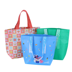 Eco Friendly Reusable Grocery Store Package Rpet Polypropylene Tote Bag Laminated Recycled Non Woven Shopping Bag
