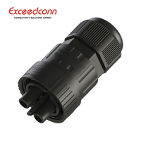 Connecteur rond à visser femelle Exceedconn IP68 450V AC à 2 broches pour éclairage LED de rue