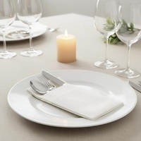 Serviettes de table AirLaid avec pochette à couverts, certifiées FSC, en pâte de bois vierge, pliées, imprimées noir et blanc, pour mariages et événements, en gros