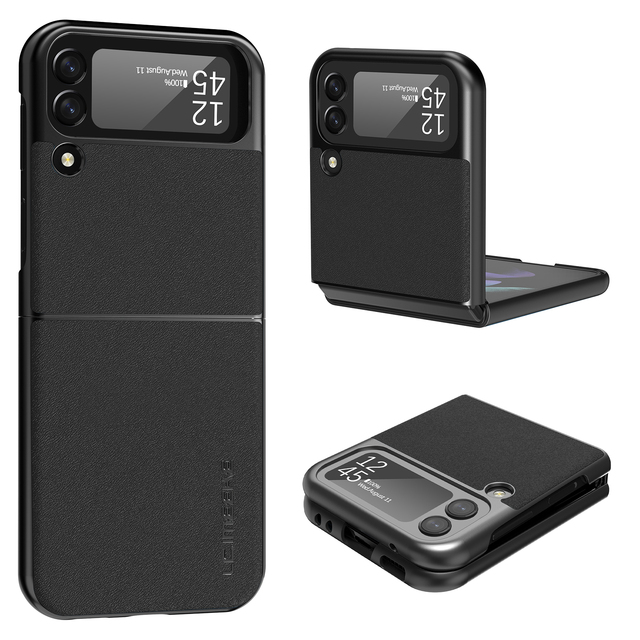 Luxury Phone case for Samsung Galaxy Z Flip 3 5G / Z Flip 4 5G Flip Leather Shockproof Phone Accessories