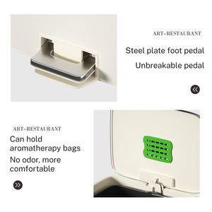 Poubelle moderne <span class=keywords><strong>de</strong></span> <span class=keywords><strong>luxe</strong></span> en acier inoxydable Leasylife 15L avec ouverture par pédale pour la maison, la cuisine, le bureau, l'hôtel - Product Image 5