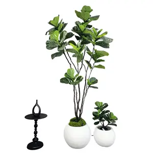 OH ARTS - Bonsái Artificial Grande de Ficus Lyrata, Plástico con Certificación UV, Césped Artificial para Exteriores, Diseño Tropical para Bodas y Hoteles - Product Image 1
