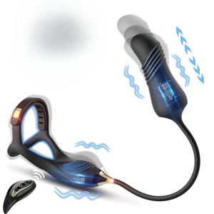 Hoogwaardige 3-in-1 draadloze afstandsbediening voor mannen, vibrerende prostaatmassager, waterdichte elektrische siliconen cockring - Product Image 2