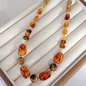 Collar de Ojo de Tigre Ámbar de Diseñador, Última Moda <span class=keywords><strong>2026</strong></span>, Elegante, Ligero, de Lujo, Estilo Nicho, Dulce y Moderno, Cadena para Suéter de Alta Gama - Product Image 4