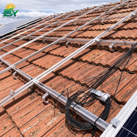 Système de montage solaire pour toiture en tuiles AL6005 T5, structure de support modulaire en aluminium anodisé pour projets solaires commerciaux sur toitures