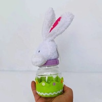 Pot à bonbons et friandises en peluche Lapin de Pâques, figurines en peluche avec boîte de collection, décoration de fête, bonbons au chocolat
