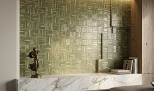 Azulejo Cerámico Moderno Verde Luminoso con Serigrafía Esmaltada 4x4, Adornos para Piscina, Diseño Artesanal a Medida para Diseño <span class=keywords><strong>de</strong></span> <span class=keywords><strong>Interiores</strong></span> - Product Image 2