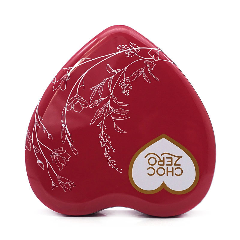 Jolie Élégance Mini Rouge en Forme De Coeur En Or De Mariage Cadeau Boîte En Fer Blanc Pour Bonbons Au Chocolat