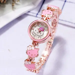 IG Cute Kitty Child's Quartz Bracelet Watches For Kids Gift Ladies Stainless Steel Wrist Watches jam tangan