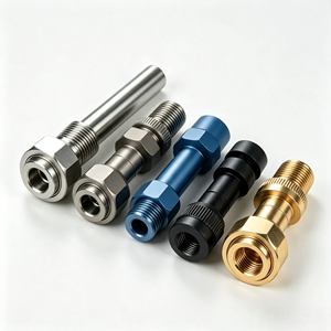 Connecteur hydraulique pneumatique tourné sur CNC de précision, raccord fileté personnalisé en acier inoxydable, aluminium, laiton, service d'usinage OEM - Product Image 2