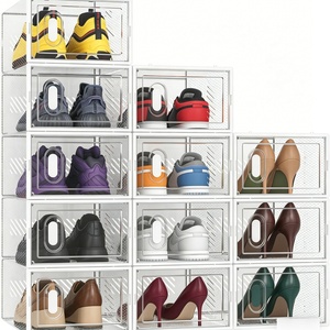 Hot Sale Durable Thick PET Foldable Clear Shoe Box Dust-Proof Display Case for Home Organization - Product Image 1
