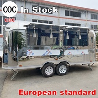 Remorque alimentaire personnalisée en fibre de verre, camion-restaurant mobile, remorque de restauration complète avec cuisine pour burgers