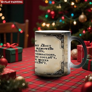 Mug de voyage portable, noir givré, 11 oz, en céramique, tasse magique changeant de couleur à la chaleur - Product Image 2